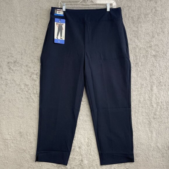 NEW Kirkland Signature Women's L  Ankle Pants Navy Blue Polyester - Picture 2 of 10